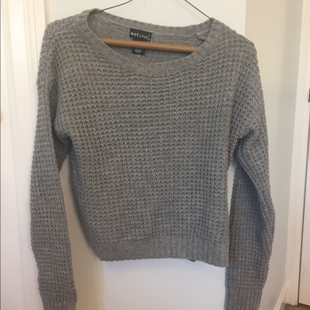 Gray cropped sweater